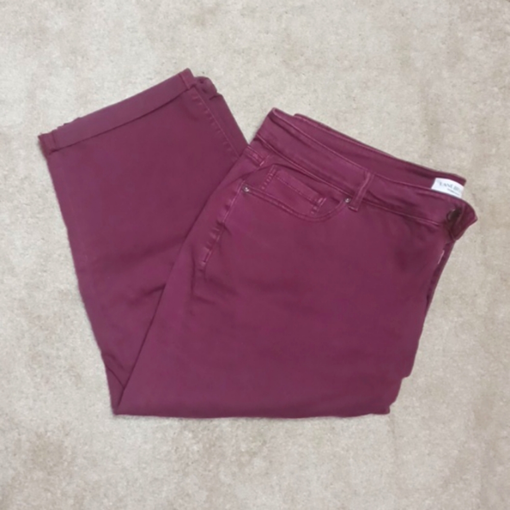 Maroon Crop Jeans